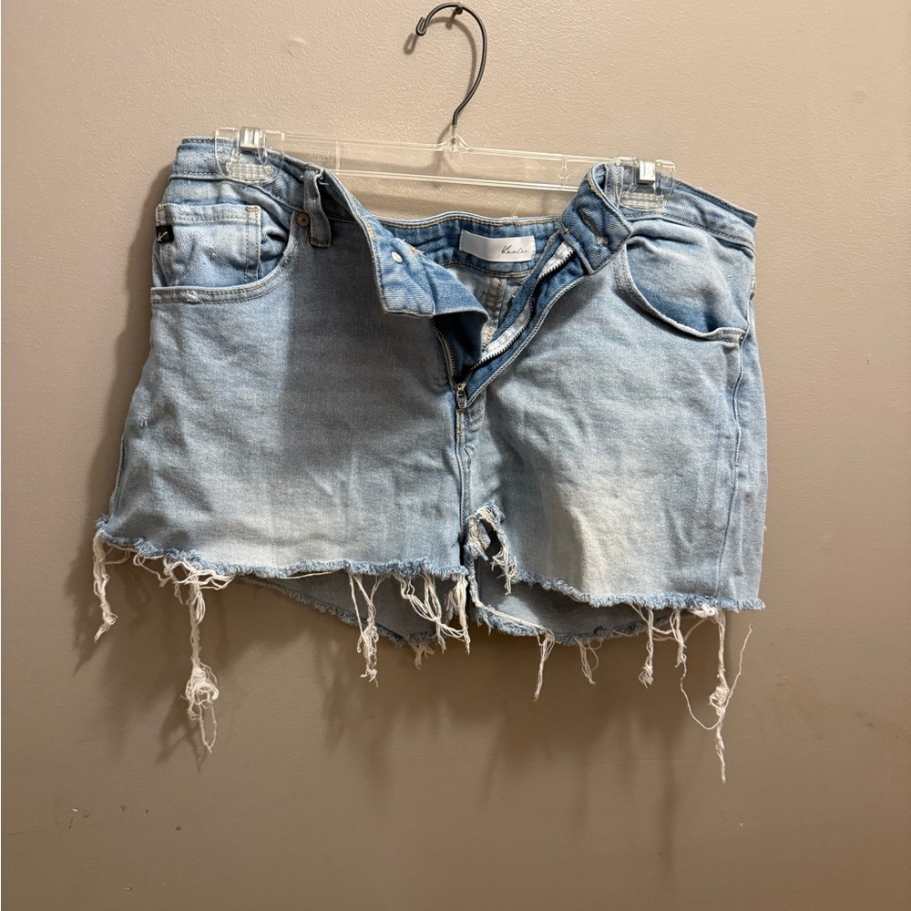 KanCan Light Blue Distressed Jean Shorts
